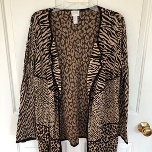 Animal print cardigan/outer sweater